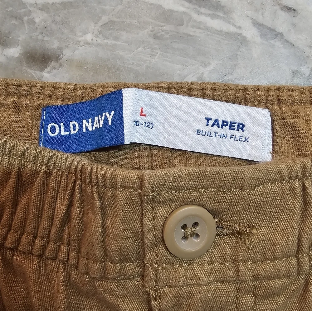 Old Navy Boys Size 10 Light Blue Distressed Tapered Built In Flex Jeans